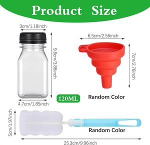 Botella de Plástico para Jugo al por Mayor de 2oz y 4oz con Tapa Botellas de Jugo Cuadradas Personalizadas de 60 ml y 120 ml con Tapas a Prueba de Manipulación - Product Image 2
