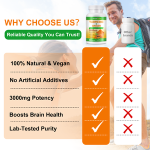 Artoalabs 3000mg không GMO viên nang nghệ hữu cơ thuần chay & viên nang Gừng với chiết xuất Hạt tiêu đen để hỗ trợ chung - Product Image 5