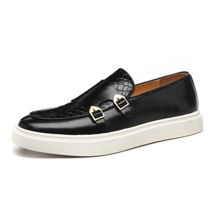 Mocassins Homme Grande Taille Style Britannique Décontracté à Double Bouton en PU, Motif Léopard Respirant, Idéal Bureau Automne Hiver - Product Image 5