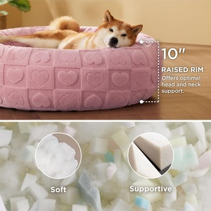 Katzen betten für Innen katzen Donut-Hunde betten für kleine Hunde Welpen kätzchen Anti-Rutsch-Boden Runde Haustier betten Wasch bare abnehmbare Abdeckung - Product Image 3