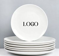 Assiettes de Dîner en Porcelaine Blanche Pure en Gros, Assiettes Plates en Céramique pour Hôtels, Plats de Service, Assiettes à Dessert, Logo Personnalisé, 10,5 pouces