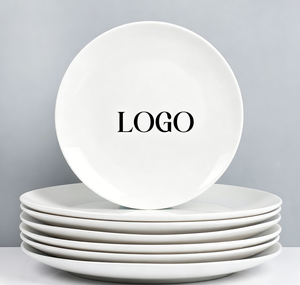 Piatti da Cena in Porcellana Bianca Pura all'Ingrosso, Piatti Piani in Ceramica per Hotel, Piatti da Dessert con Logo Personalizzato 10,5 Pollici - Product Image 1