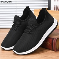 BAEWOON B67 Chaussures décontractées en tissu style Pékin ancien pour hommes, idéales pour le travail et les loisirs, chaussures de marche pour personnes âgées, baskets de sport