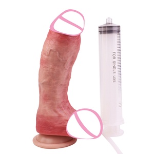 Skin Touch Squirt <b>Dildo</b> Real Textured Anal Plug Dual Layer Soft Ejaculating Penis Sex Toys Hands Free Male Female Sex Toy - Product Image 1