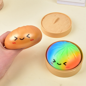 GLIWAY Soft Sensory Dumpling Stress <b>Balls</b> Fun Steamed Dumpling Mochi Gift for Anxiety Relief and Relaxation - Product Image 4