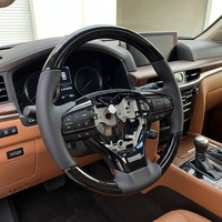 Volant pour Lexus LC200/LC200/Prado FJ150/FJ200 en cuir PU, 3 branches, 35 mm, avec grip