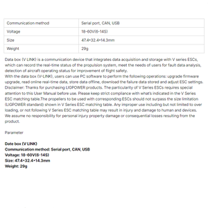 Data Box V LINK Metal for UAV Drone ESC Support Communication Serial <strong>Port</strong> CAN USB <strong>Methods</strong> - Product Image 4