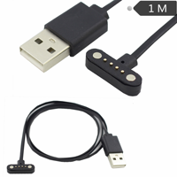 Câble de charge magnétique 4 broches, connecteur 5A à charge rapide, fil Pogo Pin USB AM vers 2 broches, connecteur de câble magnétique Pogo Pin 4 broches