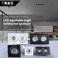 Plafonnier LED encastré carré Dingdian à coque noire et blanche, dimmable, COB, 7W/12W/18W, orientable