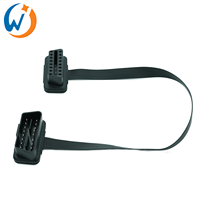 OBD 2 Cables Conector 30CM 16Pin Cable OBDII OBD 2 Herramienta de diagnóstico ELM327 Adaptador Plano Delgado Obd2 Cable de extensión
