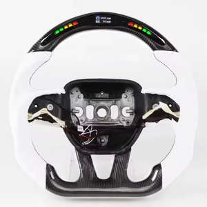 Volant de course en fibre de carbone compatible avec <span class=keywords><strong>Dodge</strong></span> Challenger <span class=keywords><strong>Charger</strong></span> Hellcat 15-23, texture perforée respirante anti-transpiration - Product Image 3
