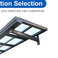 Auvent rétractable de luxe SUNTO en aluminium avec voile en polycarbonate – Autoportant, projection de 8,0 m pour terrasse, balcon, extérieur