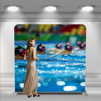Support de bannière portable en tissu tendu avec cadre en aluminium pour affichage intérieur/extérieur, salons professionnels, mariages, décorations de fête, personnalisable