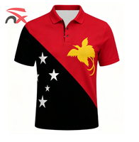 Chemises à manches courtes décontractées d'été imprimées en 3D personnalisées, chemise polo pour hommes avec drapeau de Papouasie-Nouvelle-Guinée, vêtements