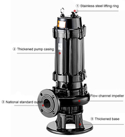 Pompe centrifuge submersible à haute pression pour eaux usées avec coupe-ébavures et turbine en fonte pour drainage industriel