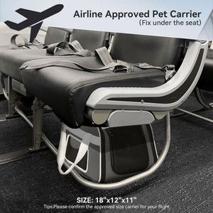 Échantillon gratuit : Sac de transport pour chien approuvé par les compagnies aériennes avec roues, conçu pour les petits chiens/chats, avec sangle de sécurité réglable et roues amovibles - Product Image 3