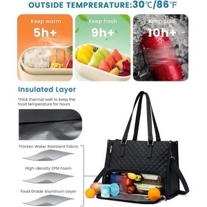 2 in 1 Ladies Shoulder Bag <b>Lunch</b> <b>Box</b> Waterproof Women 15.6inch Laptop Handbags With <b>Insulated</b> Cooler Bag RTS Bulk Mixed Order - Product Image 3