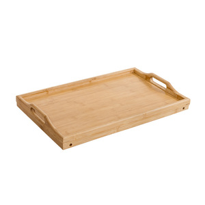 Bamboo Folding Tabletop Laptop Stand With Handles For Home Bedroom Use - Product Image 4