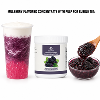 Fournisseur de Bubble Tea, Usine Source, Marque Internationale Dayou, Concentré aromatisé à la mûre de 1,2 kg avec pulpe pour les magasins de thé au lait