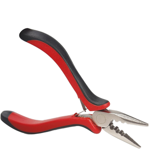 YTH คีมหนีบจมูกแบบเข็มเรียบเครื่องมือต่อผมทำด้วยตัวเองเครื่องมือต่อผมเหล็กคาร์บอนสูงปลอดภัยต่อเครื่องประดับชุบนิกเกิล - Product Image 1