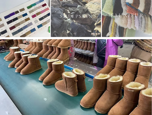 <span class=keywords><strong>Botas</strong></span> de Piel de Oveja Personalizadas para Mujer, Botines Cortos de <span class=keywords><strong>Plataforma</strong></span> con Forro de Piel de Oveja Australiana, <span class=keywords><strong>Botas</strong></span> de Nieve Cálidas para Invierno - Product Image 4