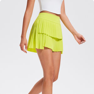 Set celana pendek olahraga wanita, antiselip, dengan saku dapat disesuaikan untuk Yoga/tenis/Golf fitur peregangan gaya anak perempuan - Product Image 2