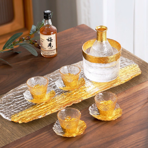 Juego de copas de <span class=keywords><strong>vino</strong></span> pequeñas de papel de aluminio dorado Frascos de sake Dispensadores de copas de <span class=keywords><strong>vino</strong></span>. - Product Image 1