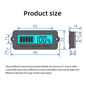LY6W LCD ácido plomo litio batería de coche voltaje capacidad nivel indicador medidor probador - Product Image 5
