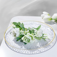 Ensemble de 350 assiettes rondes jetables en plastique PS, pour 50 invités, texture pierre, couleur et motif personnalisés pour les événements festifs