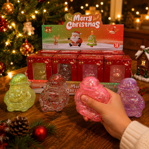 Juguete Sensorial Antiestrés de Navidad con Diseño de Papá Noel, Material TPR, Maltosa, Purpurina, Rebote Lento, Venta al por Mayor, Logotipo Personalizado, OEM, Regalo - Product Image 2