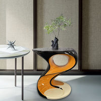 Table basse latérale moderne de luxe unique en fibre de verre pour magasin de vêtements, maison, hôtel, chambre à coucher, décoration, mobilier commercial pour salon
