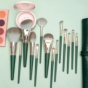 Set de Brochas de Maquillaje de Alta Calidad con Marca Privada, Mango de Madera, para Rubor, Polvo y Base, con Estuche - Product Image 2