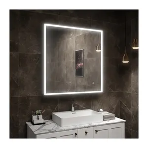 Tocador de baño con luz de almacenamiento inteligente medicina LED espejo gabinete