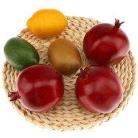 Venta al por mayor de fruta artificial realista de imitación limón plátano manzana uva melocotón pera naranja decoraciones para Navidad Acción de Gracias