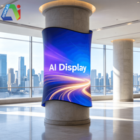 Écran LED incurvé flexible encastrable AI 8K IP65 étanche pour mur vidéo P1.5-P2 7680Hz pour exposition murale de musée
