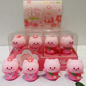 AL creativo astronauta sacapuntas hamburguesa patatas fritas estudiantes Sacapuntas de silicona fresa oso estudiante Mini sacapuntas - Product Image 5