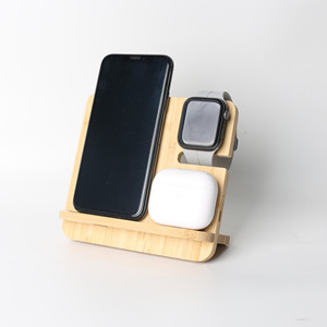 Leyi 3 Trong 1 Điện Thoại Di Động Tre Sạc <span class=keywords><strong>Dock</strong></span> Đứng Trạm Có Thể Gập Lại 15W Nhanh Chóng Sạc Cho <span class=keywords><strong>iPhone</strong></span> Airpods Iwatch Không Dây Đứng - Product Image 5