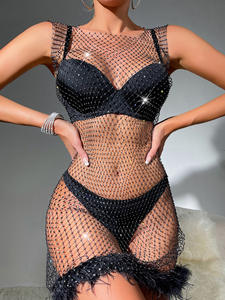 Nueva llegada <span class=keywords><strong>Ropa</strong></span> de <span class=keywords><strong>mujer</strong></span> Deseo Sexy Seducción <span class=keywords><strong>Mujer</strong></span> Verano Hot Girl Beach Hot Mesh Vestido peludo Casual Vestidos sin mangas - Product Image 2