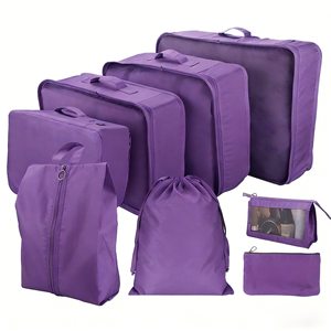 RPET <strong>Light</strong> Weight Durable Portable Luggage Organizer 8-Piece Clothing Shoe Pouch Set Nylon Storage Bags Zipper Travel <strong>Suitcase</strong> - Product Image 6