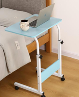 Table d'appoint de lit réglable en hauteur, bureau d'ordinateur relevable avec roulettes, table d'ordinateur pliable, bureau d'ordinateur de lit