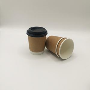 Fabricant <span class=keywords><strong>de</strong></span> gobelets en papier kraft à double paroi jetables imprimés sur mesure 8oz 10oz 16oz 22oz pour boissons chaudes, café, nourriture, thé avec couvercle - Product Image 1