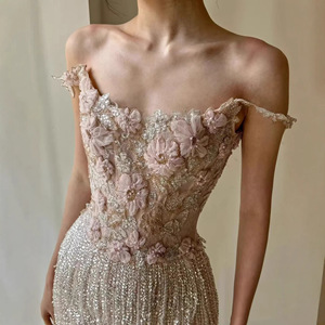 Evening Gown For Women Halter Tassel Natural Waist Spring Flower Banquet Color Coming Of Age Ceremony Dress - Product Image 2