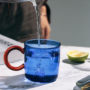 Taza de café de vidrio de borosilicato alto, respetuosa con el medio ambiente, resistente al calor, taza doméstica de una sola capa para jugo, vasos de vidrio coloridos - Product Image 1