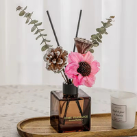 Diffuseur d'huiles essentielles pour la décoration de la maison, fleurs séchées, 150 ml, ensemble floral romantique, parfum longue durée, sans alcool