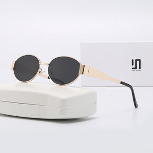 Nuevas Gafas de Sol Metálicas para Mujer, Montura Ovalada, Lentes Negras y Rojas, Protección UV400, Estilo Y2K, Tamaño Pequeño - Product Image 3