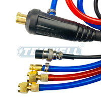 Torche de soudage TIG industrielle TEMWELL WP18 complète, refroidie par air, 250A, arc à l'argon avec valve et câble plaqué cuivre de 12,5 pieds