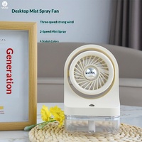 Ventilador de Escritorio con Rociador Yase 2529, Recargable por USB, Portátil, Mini, Motor sin Escobillas, 3 Velocidades, Silencioso, Bajo Ruido, Enfriamiento de Aire para Estudiantes