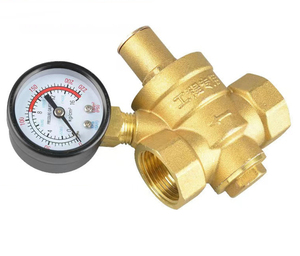 Vanne de régulation de pression d'<span class=keywords><strong>eau</strong></span> manuelle en laiton, réglable, <span class=keywords><strong>avec</strong></span> manomètre, application générale, OEM - Product Image 2