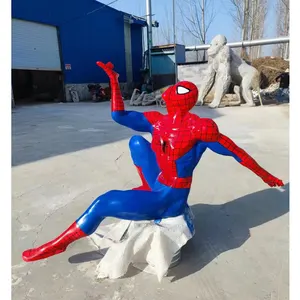 Hochwertige Harz Handwerk Spider Man Skulptur lebensgroße Action film Figur Skulptur für Dekor