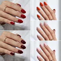 BTArtbox – Kit de faux ongles courts de haute qualité, en gel souple, couleur unie, style French, à presser, vente en gros